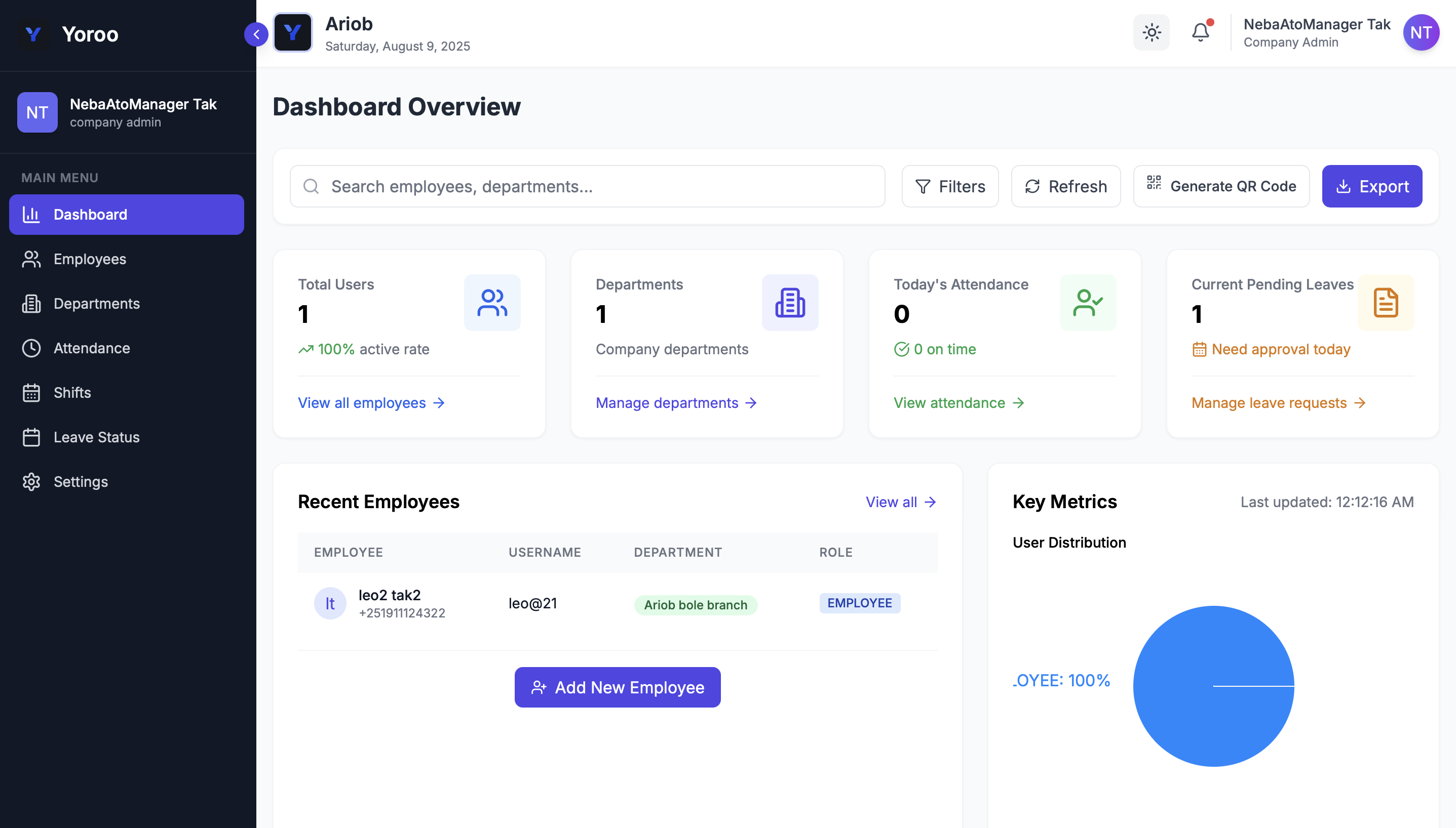 Yoroo Admin Dashboard